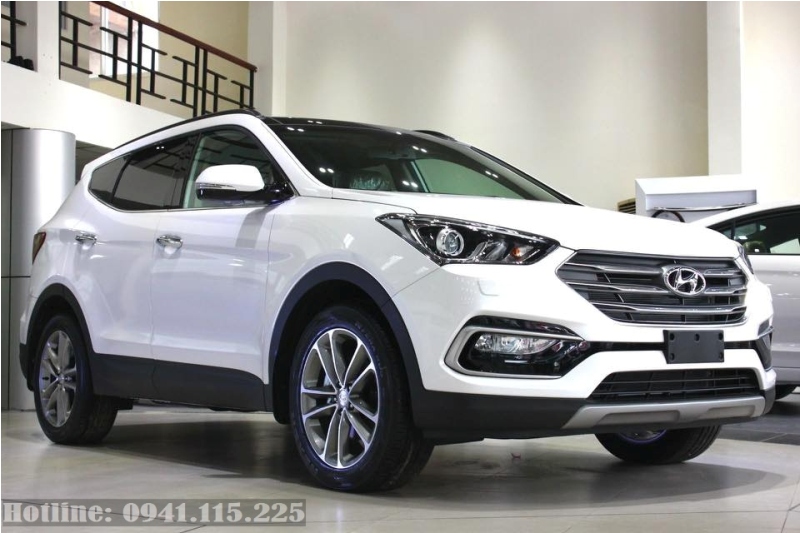 Santafe 2018 màu trắng